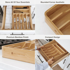 KitchenEdge five compartments setup demonstrates dedicated slots for knives, forks, and spoons.