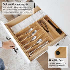 KitchenEdge non-slip feet keep the organizer in place.