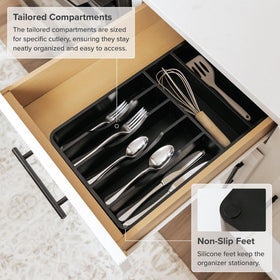 KitchenEdge non-slip pads keep the organizer stable