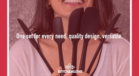 KITCHENLOVE cooking and baking spatula set for everyday meals.