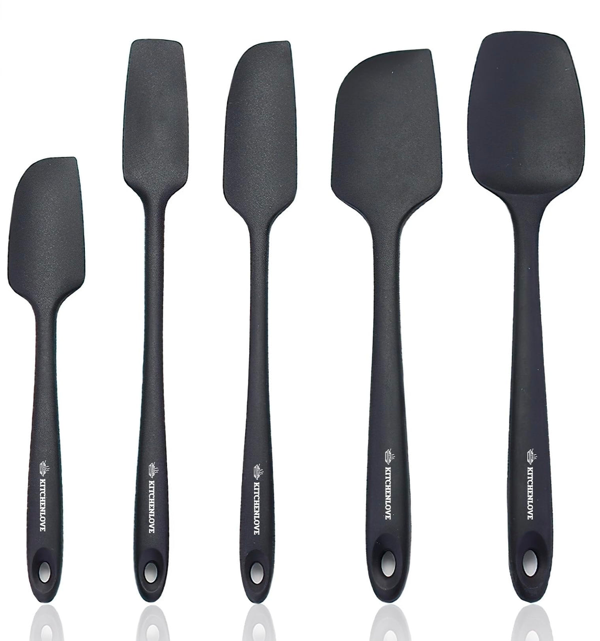 KITCHENLOVE premium spatula set with heat resistance up to 600°F for versatile cooking.