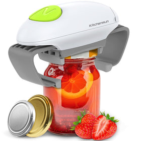 The Kitchenmuh higher-torque jar opener on lid; easy one-button operation.