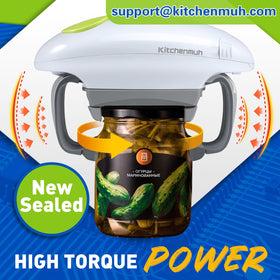 The Kitchenmuh jar opener stored in a drawer for compact kitchen storage.