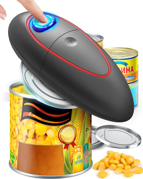 KITCHENMUH One Touch Electric Can Opener on counter eases one-handed use for seniors.