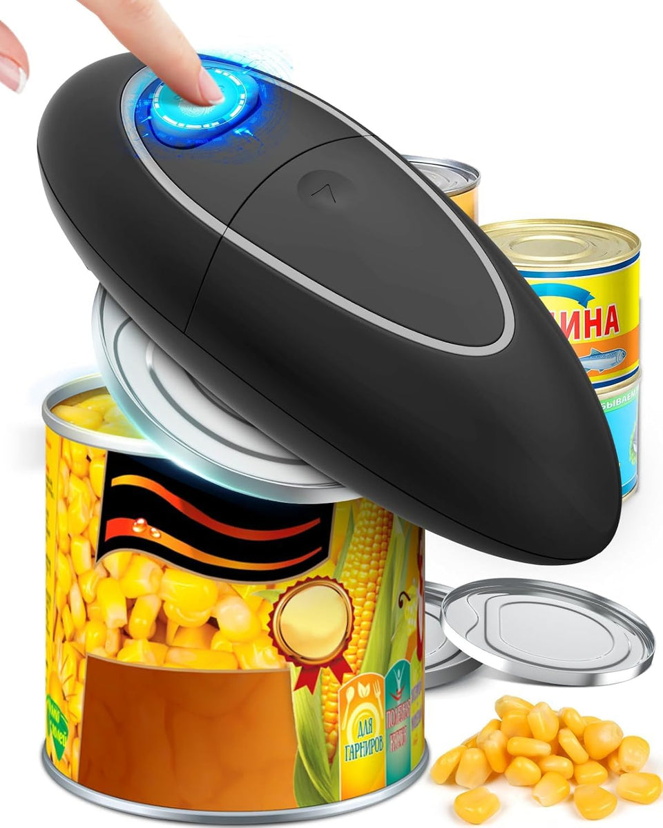 KITCHENMUH One Touch Electric Can Opener in action for effortless opening
