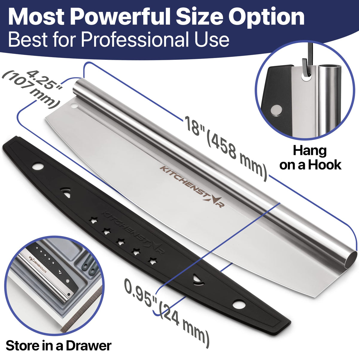 KitchenStar dishwasher-safe rocker knife for easy, hygienic cleanup.