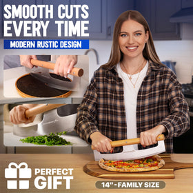 KitchenStar beech wood handle shown for ergonomic comfort