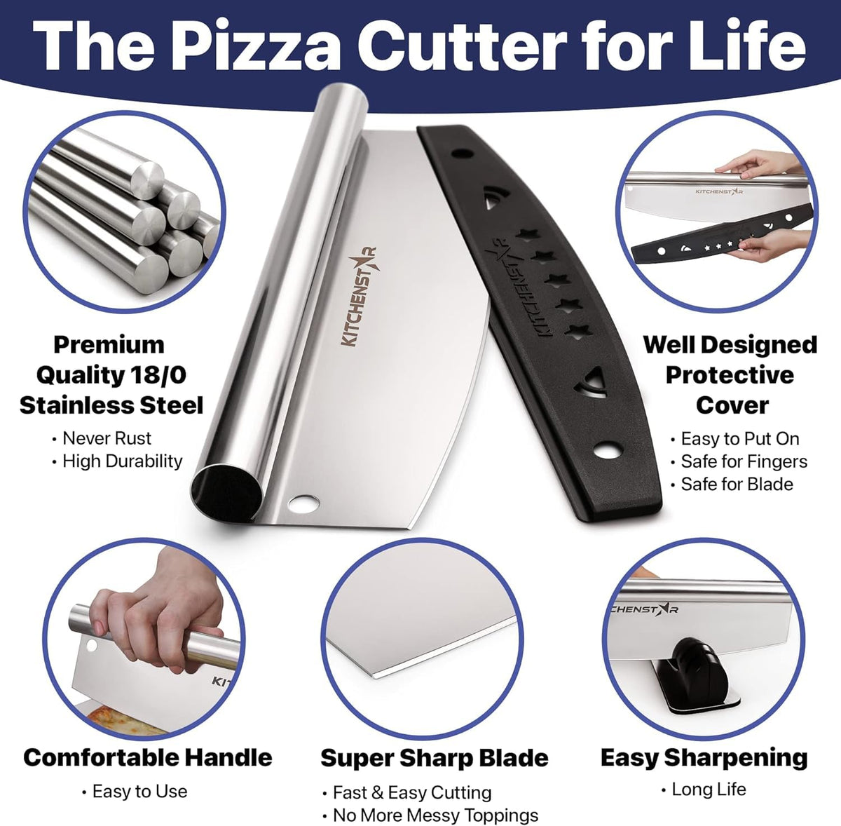 KitchenStar protective cover shows safe storage for the slicer.