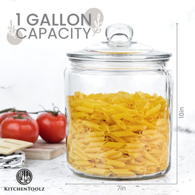 Kitchentoolz airtight jar side view highlights BPA-free crystal clear glass