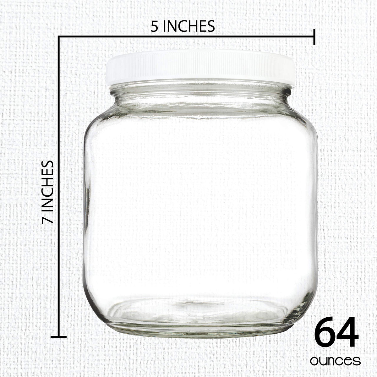 Kitchentoolz 64 oz clear glass jar with airtight lid close-up detail