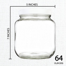 Kitchentoolz 64 oz clear glass jar with airtight lid close-up detail