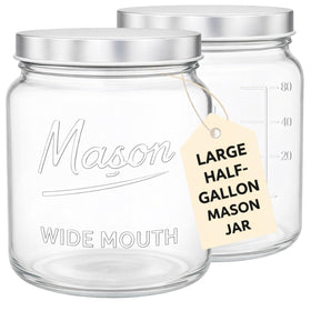 kitchentoolz 64oz wide-mouth mason jar 2-pack shown for easy pantry storage
