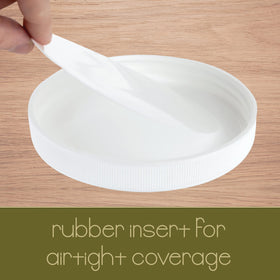 Kitchentoolz airtight foam-lined lid close-up on glass jar