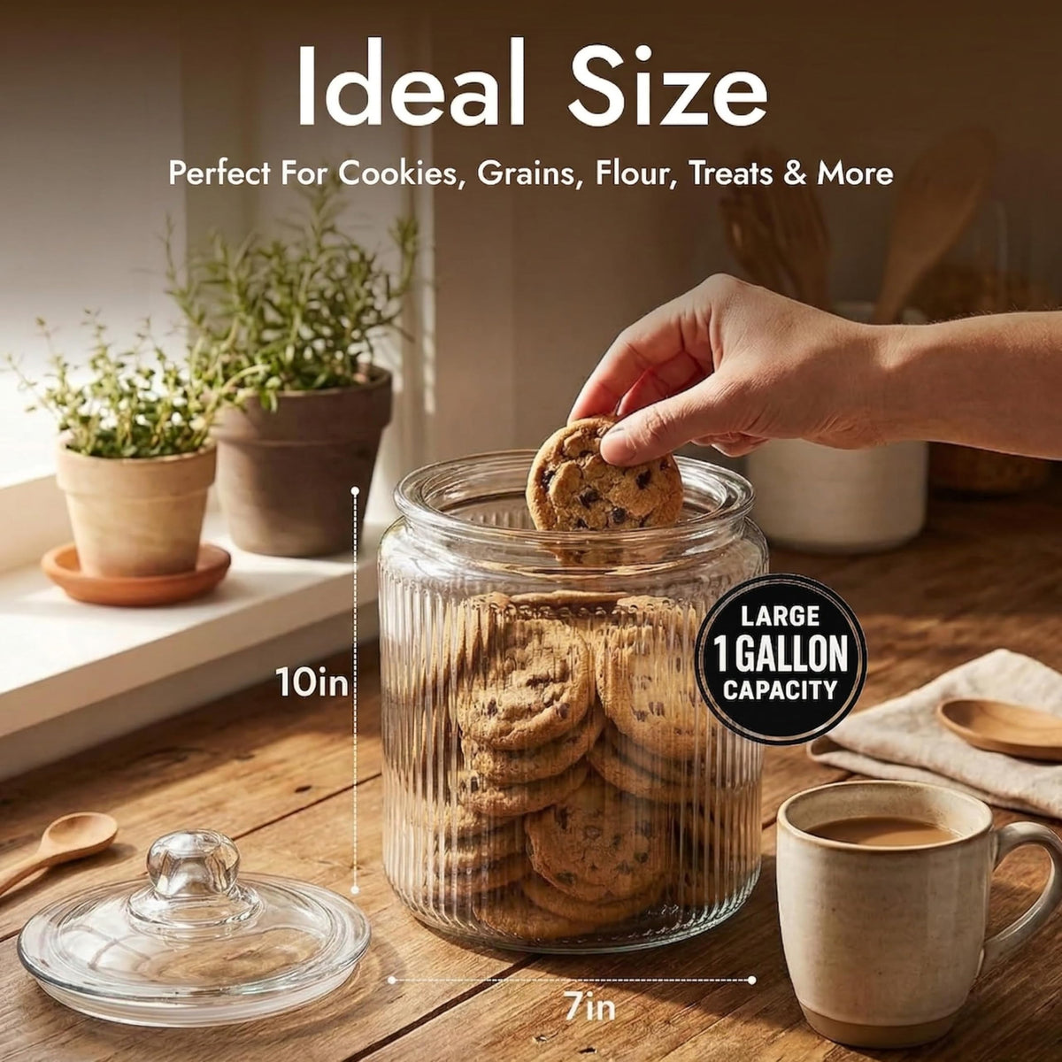 Kitchentoolz airtight seal jar storing cookies and dry goods