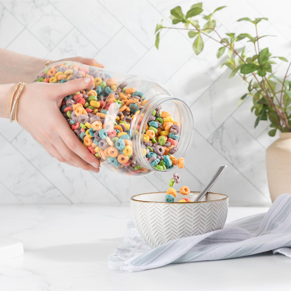 Kitchentoolz BPA-free food-grade jar ideal for dry staples.