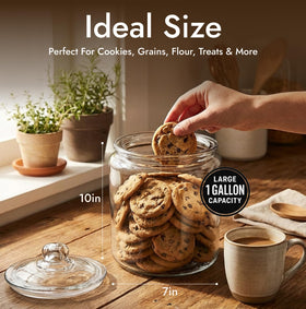 kitchentoolz decorative transparent jar adds style while keeping ingredients organized