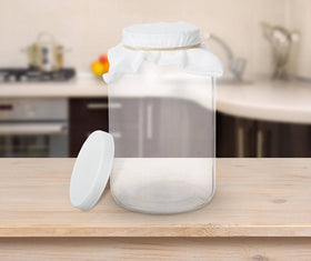 Kitchentoolz dishwasher-safe glass jar for quick cleanup.