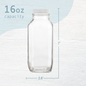 kitchentoolz durable square glass bottle stacks neatly in the fridge