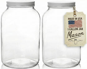 Kitchentoolz gallon jar wide mouth with lid for easy pouring and storage.