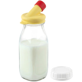 Kitchentoolz glass creamer bottle with pour spout for easy pouring