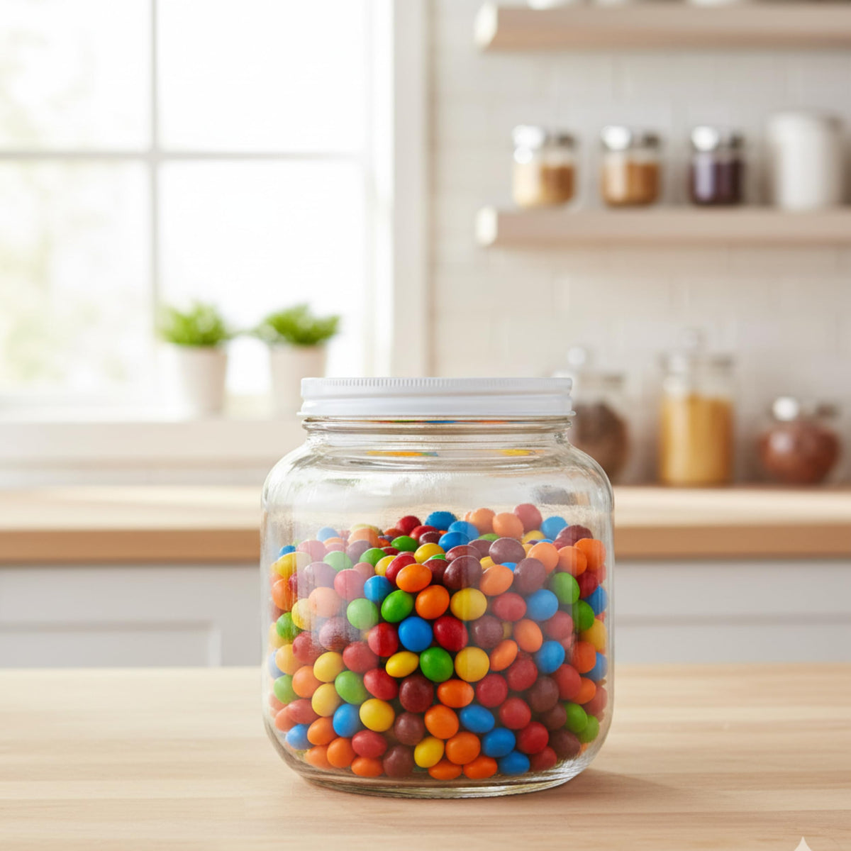 Kitchentoolz half-gallon jar open wide for easy scooping and filling