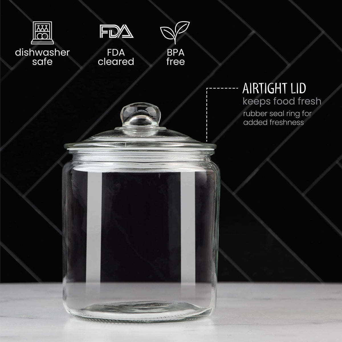 kitchentoolz large-capacity glass container suitable for flour sugar and snacks