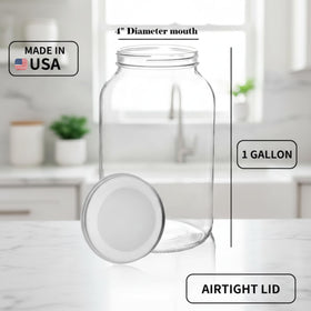 Kitchentoolz 1-gallon glass jar offers clear visibility for bulk storage and brewing.