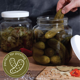 Kitchentoolz pantry organization showing dry storage in mason jars
