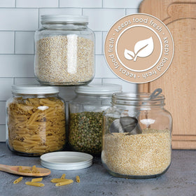 Kitchentoolz pantry storage for dry goods like rice oats or beans.