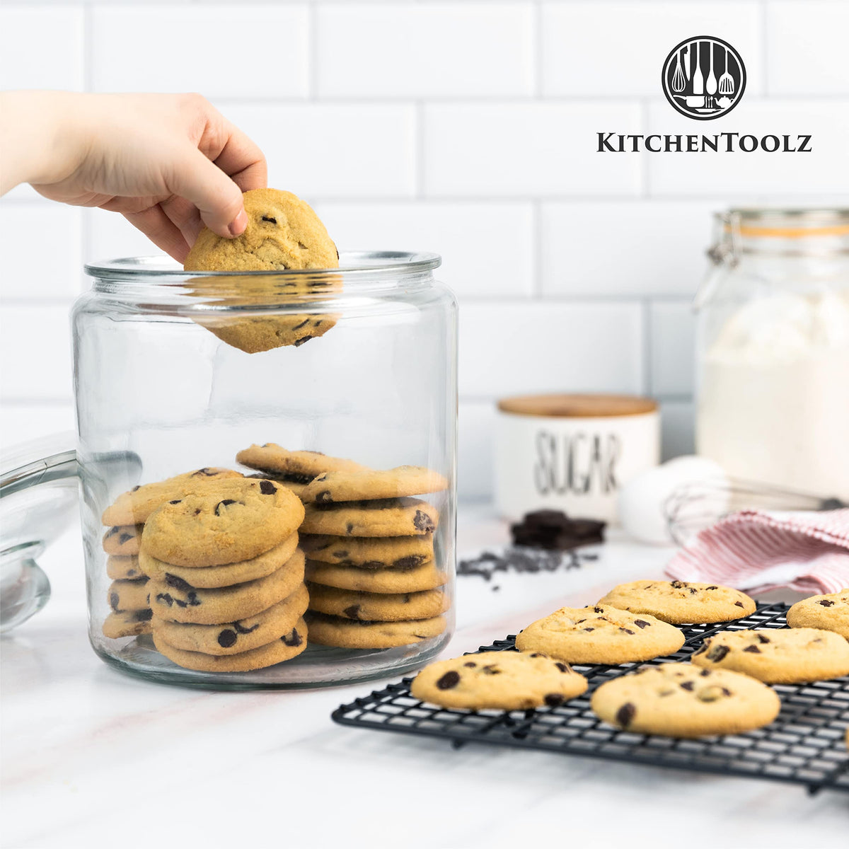 Kitchentoolz pantry-storage jar for dry goods enlivens organized storage