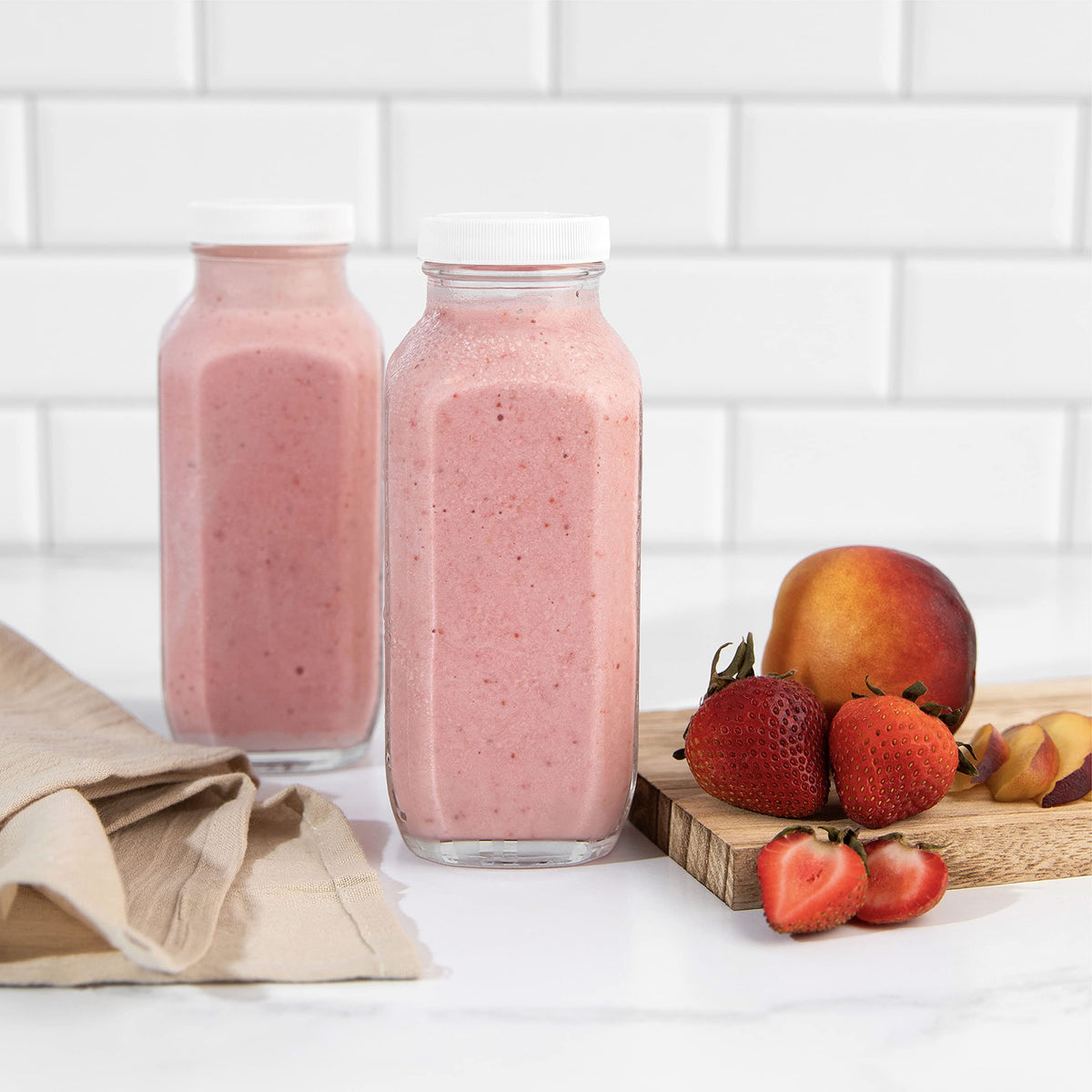 kitchentoolz reusable glass bottle perfect for smoothies and juices