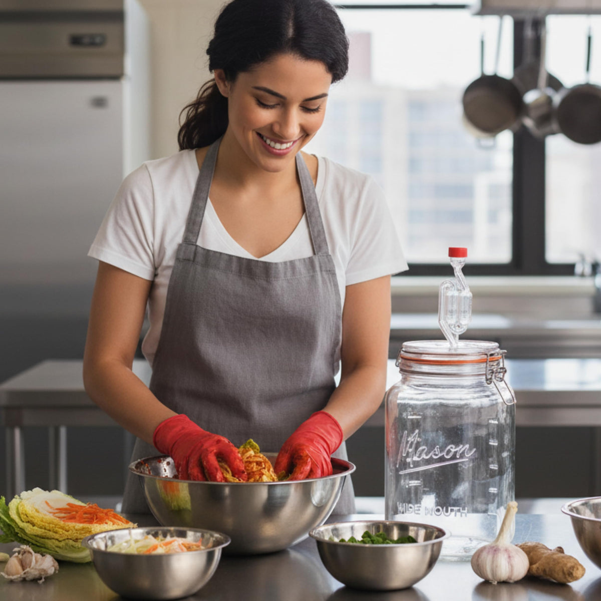 Kitchentoolz sturdy metal clasp maintains an airtight seal during fermentation.