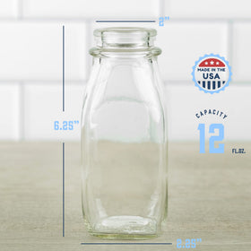 Kitchentoolz square glass bottle with lid for fresh milk storage