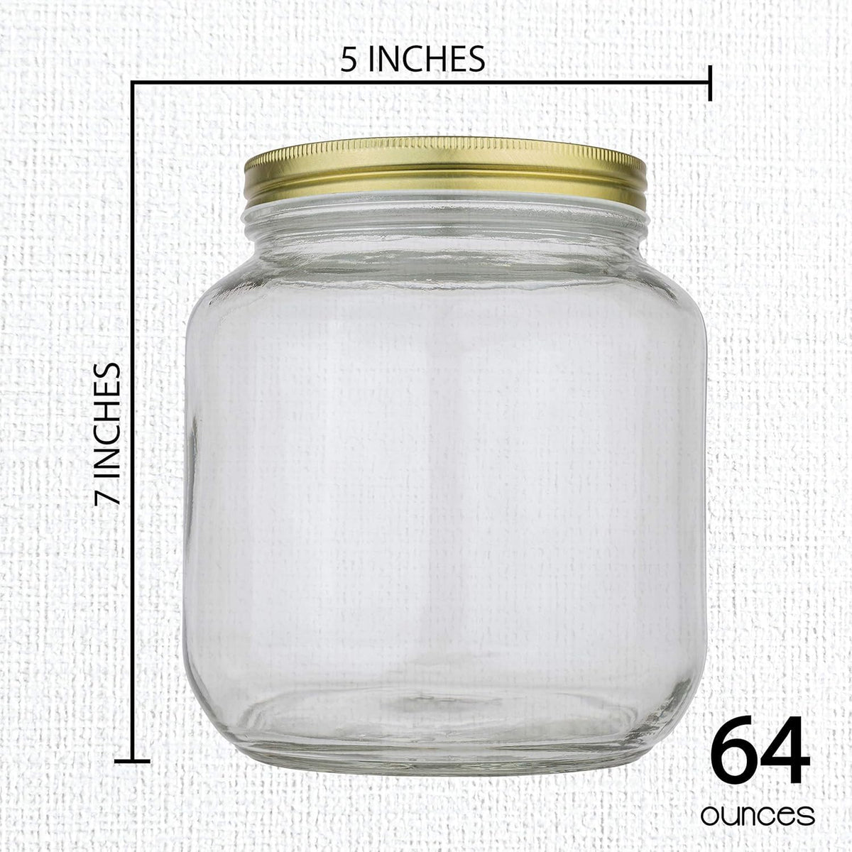 Kitchentoolz USA-made glass jar offers durable, crystal-clear visibility of contents.