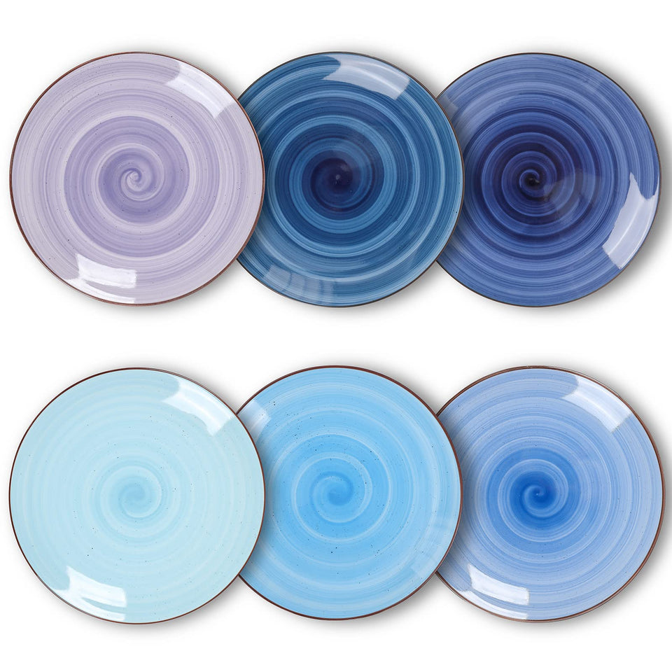 KitchenTour 8-inch ceramic plate in multi-color glaze for everyday meals.