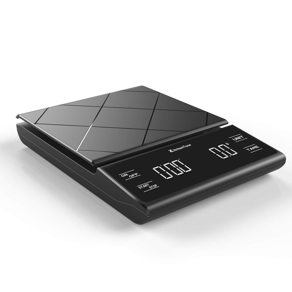 KitchenTour EK6012 coffee scale front view for precise gram measurements.