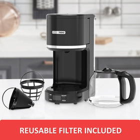 KITCHENTREND dishwasher-safe carafe and filter simplify cleanup.
