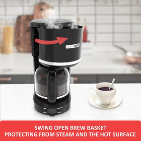 KITCHENTREND 24-hour programmable timer helps plan fresh coffee.