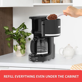 KITCHENTREND swing-open brew basket protects you from steam while filling.