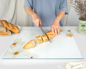 Kitchenville floral design cutting board serving-view showcases versatile prep and stylish serving