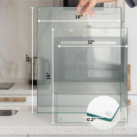 Kitchenville glass cutting board with non-slip feet stays stable during prep