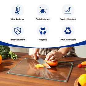 Tempered glass cutting area with scratch-resistant surface by Kitchenville