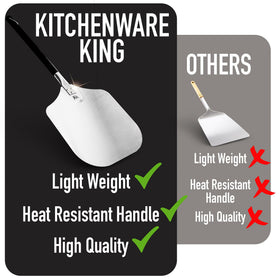 Kitchenware King tapered-edge slides smoothly under dough for easy transfer.