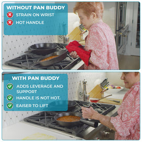 KitchInventions Pan Buddy ideal for cast iron use and heavy skillets