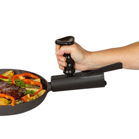 KitchInventions Pan Buddy vertical handle provides extra leverage for lifting heavy pots safely