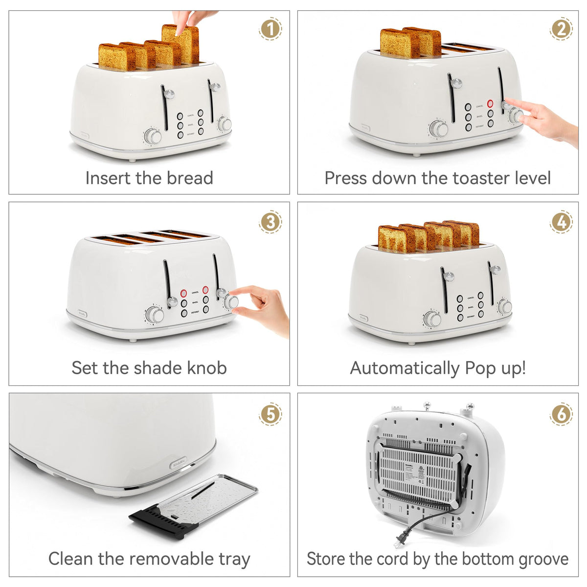 KITCHMIX high lift lever eases removing small slices safely