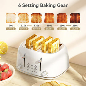 KITCHMIX removable crumb trays enable quick cleanup after breakfast