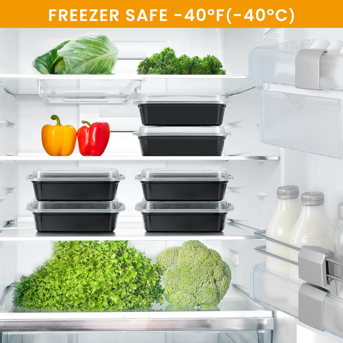 Kitch’nMore 30-pack meal prep containers support weekly planning.