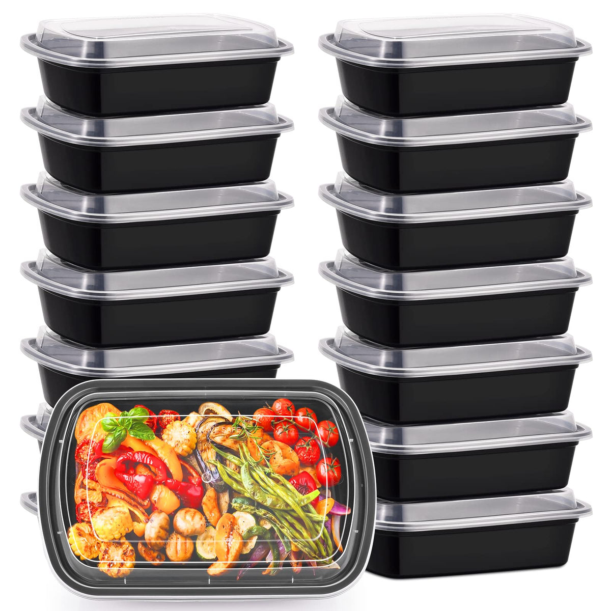 Kitch’nMore 38oz meal prep containers in a 30-pack for family meals.