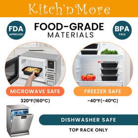 Kitch’nMore freezer-safe design preserves batch-prepped meals for later.